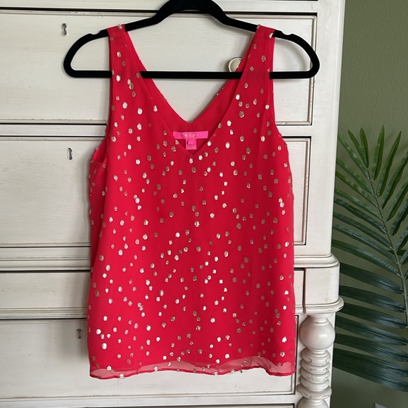 Lilly Pulitzer Tops - Lilly Pulitzer Florin Silk Sleeveless top size small